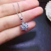 [Meibapj] Top Quality Moissanite Gemstone Snowflake Pingente Colar Para As Mulheres Real 925 Solid Silver Fine Jewelry