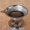 Konformad rostfritt stål kaffe droppare dubbel lager mesh filter korg återanvändbart konformat kaffefilter