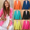 Best quality free shipping women new fashion 6 colors plus size candy color one button blazer suit jacket autumn jackets coats suits blazers