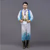 Trajes de dança Xinjiang para homens roupas de performance de dança étnica Uighur manto longo masculino roupa de palco para festa