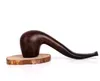 Nouveau bois massif, pipe à tabac courbée en bois, ébène, marteau portable en ébène pour hommes