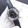 Новые автоматические мужские часы Aqua Terra 150m Day-Date 231 53 42 22 02 001 с белым текстурным циферблатом из розового золота, кожаный ремешок, часы Hell2787