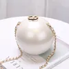 Women Round Pearl Evening Bag Bag Acrylic Acrylic Cluts Mini Pass Ladies Ladies Evening Party Bass203y