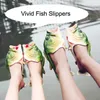 Hot Sale-Slipper Creative Type Fish Slippers Woman Handmade Personality Fish Sandals Kids Women Bling Flip Flops Slides Fish Beach Slippers