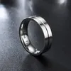 Je t'aime diamant bague bande en acier inoxydable rainure bagues de fiançailles pour femmes hommes mariage or bijoux de mode