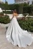 Robe de mariée grande taille sexy dos nu col transparent dentelle appliquée robes de mariée longues robes de mariée avec poches vestidos de novia