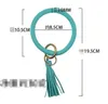 Läderarmband Nyckel Ring PU Handled Key Ring Tassel Hängsmycke Armband Sport Keychain Armband Bangle Round Rings Party Favor GB1306