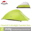 Naturehike Cloud Up Series 1 2 Tente de camping pour 3 personnes Équipement de camping ultraléger en plein air T191001