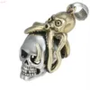 S925 Sterling Silver Smycken Halsband Hängsmycke Thai Silver Personlighet Trender Fashion Octopus Skull Pendant för män Ane Kvinnor