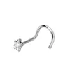 4 pieces/lot Surgical steel nose nail bolt Nez L-shaped crystal nose ring Studs zircon nostril perforated jewelry