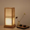 Japan stil bambu bordslampa handgjorda trä skrivbord ljus hotell cafe bistro bar restaurang vardagsrum sängkreativ trä belysning