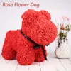 Sztuczne róże pies lalki pluszowe lalka pies róża kwiat bokswedding dekoracja walentynowa 039s dzień ukończenia darowizny 79991468