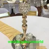 Venda barato mesa de cristal centrais de ouro evento decoração do partido decorações do salão de casamento best0565