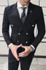Mens Suit Blazers Mens 재킷 수직 스트라이프 Korean Double- 바지를위한 가슴 우아한 결혼식