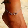 Famshin Fashion Multilayer Beach Anklets for Women Vintage Beach Sea Wavesペンダントアンクレットブレスレットチャームチェーンフットジュエリー