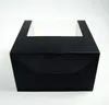 Classic Black 50pcs Caixa de dobradura de papel com caixa de presente PVC Janela chapéus do partido caixas de embalagem Atacado
