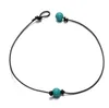 New 20pcs/lot Fashion Knot Turquoises Necklace Leather Cord Necklace Jewelry Selling Women's Wholesale Choker Necklace