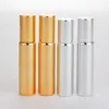 10 ml Guld / Silver / Svart Färg Metall Roller Parfymflaska för eteriska oljor Roll-on glass parfymflaskor