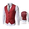 Fashion-Men Business Västar Formell Mäns Waistcoat Fashion Groom Tuxedos Wear BrideGroom Västar Casual Slim Vest Custom Made With Chain