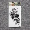 10pcs/lot Black Big Flower Body Art Waterproof Temporary Sexy Thigh Tattoos Rose for Woman Flash Tattoo Stickers 10*20CM KD1050