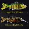 Toppkvalitet 6PC / set 1x 8 / 1x6 sektioner Fiske Lure 6 # 8 # Fiske-krok Swimbait Fish Bait Artificial Bass Baits