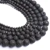 Perline sciolte in pietra vulcanica di pietra lavica nera naturale Perline di fascino fai-da-te per accessori per la creazione di gioielli