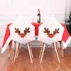 Noel Dekorasyon Elk Sandalye Kapak Noel Yemeği Dekor Kumaşlar Nakış Bej Sandalye Kapak Noel Ev Süsler 50 * 60CM Dokumasız