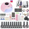 Ensemble de filet 10 pièces Kit de vernis à ongles Gel UV lampe à ongles LED 20000 tr/min outils de manucure d'art pour ensembles d'art de manucure Gel de vernis