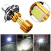 1 pièce trois côtés moto phare faisceau H4 HS1 H6 P15D ampoule blanche 6000K LED 18W Hi/Lo puce COB 2000LM DC 12V