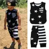 vêtements de créateurs pour enfants garçons tenues de drapeau américain enfants Star Stripe Tops + pantalons 2pcs / set 2019 été 4 juillet ensembles de vêtements pour bébés C6593