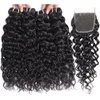 Brazilian Human Hair Bundles With Closures 4X4 Lace Closure Or 13X4 Ear To Ear Lace Frontal Closure Human Hair Weave With Lace Clo5005628