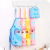 Children Cartoon Apron Cuff sets DIY Cooking Baking Painting Waterproof oil proof Aprons with Arm Sleeve Kids Baby Gowns Bibs Eating Clothes