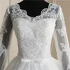 Новое весеннее легкое свадебное платье 2020 Vestidos De Novia, новая белая невеста с V-образным вырезом, принцесса мечты, простая кружевная аппликация с длинными рукавами T0041729080