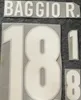 1998 Italien Printing Soccer Namesets # 18 Baggio R. Italia Club Players Stämpling Klistermärken Tryckt Brev Imponerade Vintage Fotboll Badges