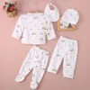 03m Yenidoğan Bebek UNISEX Giysileri İç çamaşırı Hayvan Baskı Gömlek ve Pantolon 2pcs Erkek Kızlar Pamuk Yumuşak5737718