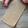 Burlap bestickshållare Vintage Shabby Chic Jute Lace Porslin Väska Packaging Fork Kniv Pocket Party Decoration Gratis DHL