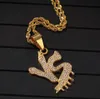 18K позолоченный Золото Капельки воды VS Подвеска Mens Charm с 24inch веревкой цепи Hip Hop Ювелирные изделия