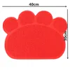 Pet Dog Puppy Cat Feeding Mat Pad Cute Paw PVC Bed Dish Bowl Food Water Feed Placemat Wipe Clean Pet Cat Dog Accessories