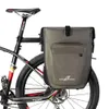 AS01 impermeable 30L bicicleta asiento trasero alforja bolsa con correa para el hombro - caqui