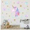 Stickers Cartoon Cute Unicorns Star Heart Wall Stickers Wallpaper DIY Vinyl Home Wall Decals Kids Living Room Bedroom Girls Room Decor