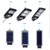 Luces de calle LED solares 30W/60W/90W Luz solar LED PIR Sensor de movimiento Lámparas de sincronización + Control remoto a prueba de agua para Plaza Garden Yard