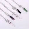 Nieuwe Zeshoekig Prisma Quartz Natuursteen Hanger Ketting Ster Lotus angel Crystal Healing Point Chakra charm Lange ketting Voor vrouwen Sieraden