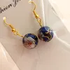 Semplici orecchini di perle rotonde smaltate da donna Cloisonne Ear Dangles Artigianato etnico cinese Gocce per le orecchie Accessori fatti a mano Gioielli di moda