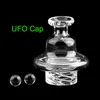 Cappuccio di carboidrati rotante in vetro con culo di perle terz a 6 mmd tappi di carboidrati UFO per bandiere con banger di quarzo a bordo smusso