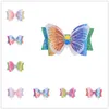 3.5INCH Glitter Bow Butterfly Hair Clip Hårstolar Tjejer Gradient Rainbow Färg Hår Pins Tillbehör Huvudbåge Party 8Colors D6408