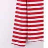 Women's Blouses & Shirts 2021 Women Fashion Spring Summer Sleeve Red White Striped Loose Shirt Long Casual Pullovers Tops Tee1