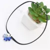 Women Jewelry Four Leaf Clover Choker Necklace Crystal from Swarovski Black Short Rope Chain Blue Heart Pendants 24705
