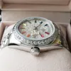 Высококачественные полные алмазные женские часы 36-мм многофункциональный цветовой циферблат Автоматический механический 2813 Женские часы