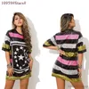 Multicolor Kobiety Topy Koszulki Cekinowy Glitter Luźne Koszule Hip-Hop Club Party Dance Casual Dress Seksowne Lato Damskie