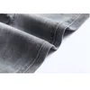 Jeans grises Hombres Slim Fit Denim Color sólido Ropa informal estilo hip hop Biker Jeans Pantalones largos para hombres